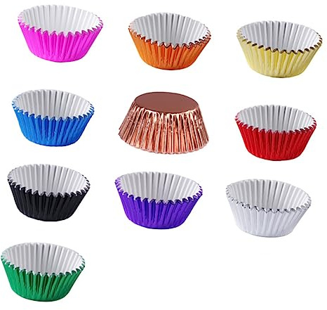 LABRIMP 200pezzi Pirottini Per Muffin Alluminio Spessa Fodere Per Cupcake Eleganti Per e Feste Colori Casuali Per Matrimoni e Compleanni
