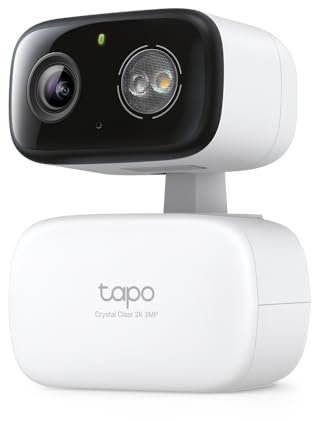 Tapo C216, Mini Cámara de Vigilancia 2K 3MP 360°, Grabación Interior/Exterior, Detección IA y Notificaciones, Tarjeta MicroSD de hasta 512 GB