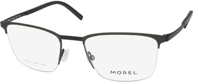 Oga 10185o Titan-Flex-Metall-Brillenrahmen/Brille, Halbrand, authentische Brillen, Grün / Schwarz, 53-20-145