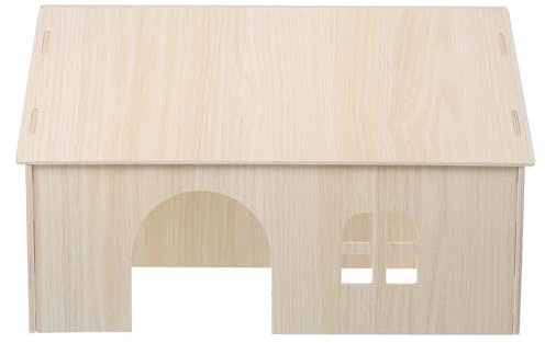 CVUTOVO Maison Bois pour Rongeurs Cachette Douillette pour Hamsters Écureuils Et Autres Petits Animaux Habitat Naturel pour Intérieur