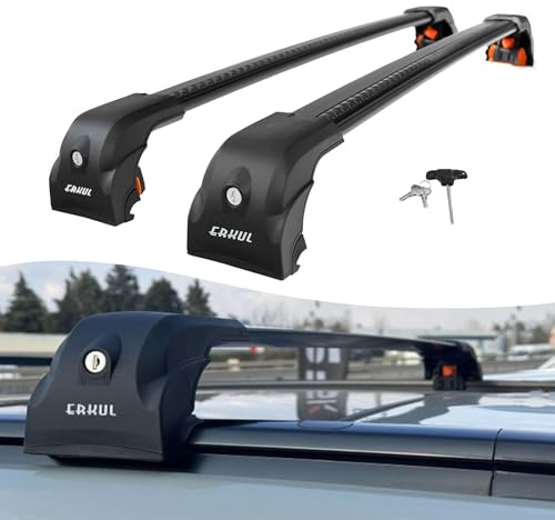 Premium Car Roof Bars for Mg Hs Suv 2024+, Lockable Roof Rack | Axenture Heavy-Duty Black Aluminium Roof Rack Cross Bars for Flush-Mounted Roof Rails, 2 Pcs, Ideal for Luggage & Roof Boxes