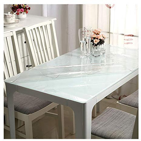 SHAARI Pellicola Protettiva per Tavolo Vetro Morbido Impermeabile in PVC 1,5 Mm, 2 Mm Tappetino da Scrivania Trasparente Fatto su Misura Tovaglia Plastica Chiaro (1.5mm,80X160cm)