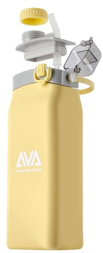 AVA Botella de Agua Plegable de Silicona 600 ml, Sin BPA, Antigoteo con Pajita, Ligera y Compacta para un Estilo de Vida Activo, Viaje, Deporte y Oficina