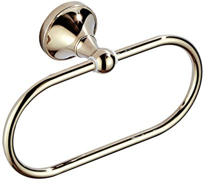 HOLIDYOYO Porta Asciugamani Ovale in Rame Color Oro, Moderno e Semplice, Salva Spazio e Facile da Installare per Bagno Cucina e Hotel