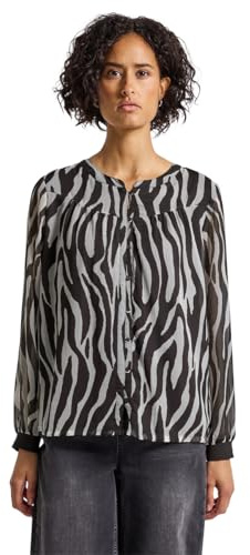 Street One Chiffonbluse mit Zebra Print deep Roast Brown 38