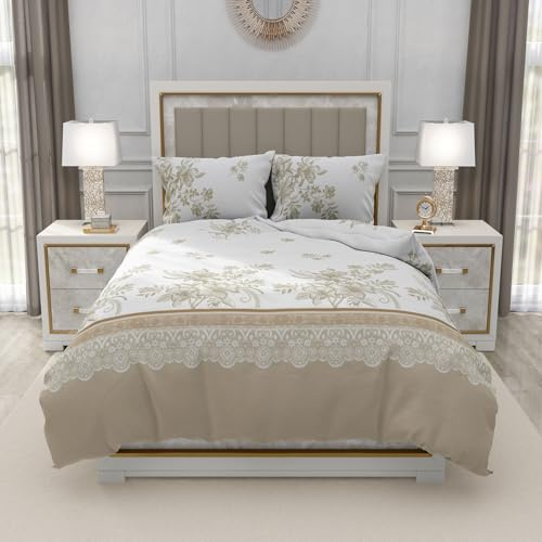 Textile Home Home Décor 4 Piece Trendy Complete Bedding Set Soft Microfiber Double - Duvet Cover, Fitted Sheet with 2 Pillow cases