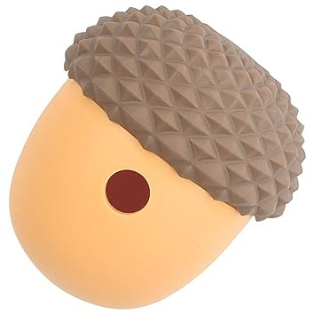 Pssopp Hundpussel Matarleksak, Långsammatare i Silikon Interaktiva Utmatningsbollar för små Husdjur med Design i Ekollonform (Grå med gul)