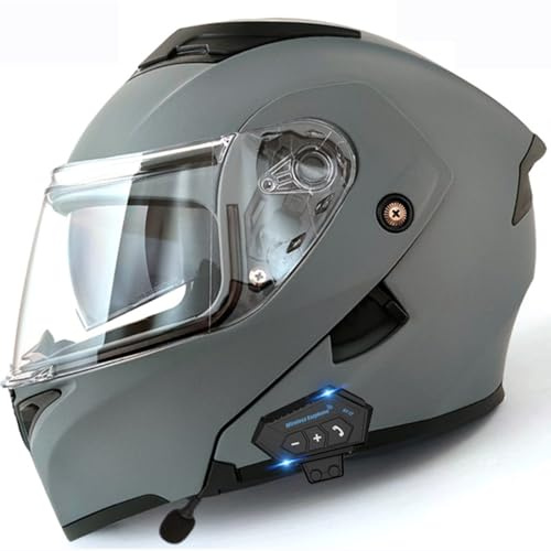 Klapphelm Motorradhelm DOTECE Zertifiziert Bluetooth Modularer Integralhelme Integrierter Motorrad Schutzhelm Mit Doppelvisier Roller Helm Motocross Helm Für Männer Und Frauen