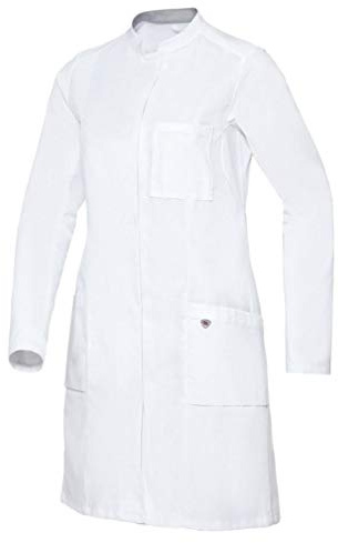 BP 1752-130-0021-42n Blouse médicale à manches longues pour femme, système de levage de bras, 205 g/m², pur coton, blanc, 42n