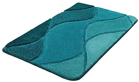 Kleine Wolke Badteppich Fiona Petrol 70 x 120 cm | OEKO-TEX zertifiziert, rutschhemmende Unterseite, für Fußbodenheizung, maschinenwaschbar, 100% Polyacryl