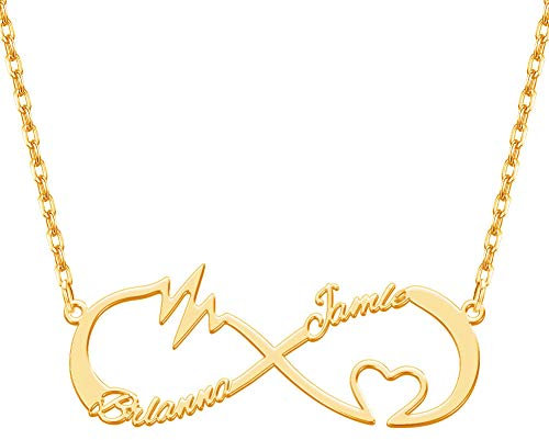 MissChic Namenskette,S925 Silber Vergoldet/Rosé vergoldet Unendlichkeitszeichen Kette mit Name, Personalisierte Geschenke für Frau, Schwester, Freund, Frauen