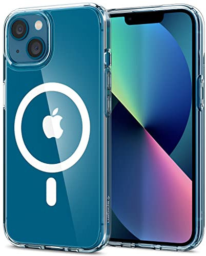 Spigen Ultra Hybrid MagFit Case for iPhone 13, Compatible with MagSafe Accessories - Clear White