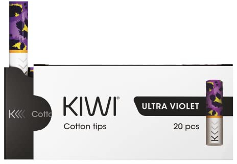 KIWI Ricambi, Tips Ufficiali in Cotone per Sigaretta Elettronica KIWI, Pacchetto da 20, No E-Liquind, No nicotina (Ultra Violet)