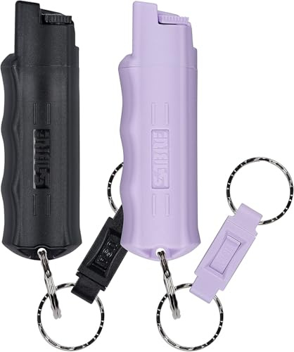SABRE Pepper Spray - Quick Release Keychain for Easy Carry & Fast Access, Max Police Strength Self Defense OC Spray With UV Dye, 10 Sec. Spray Time, Finger Grip - Faster Aim, 0.54 fl oz, Secure Safety