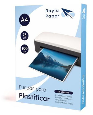 Raylu Paper® - Förpackning med 100 plastfodral, transparent, blank finish, termisk mjukningsfolie, plastfolie, plastfolie