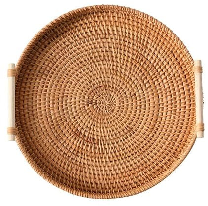 AGIPS YSJX Aufbewahrungszubehör für Küche&Schlafzimmer Obstschale, Snackkorb, handgewebte Rattanschale, Aufbewahrung, Küchenbedarf, Brot, Brot, Kekse, Bambuskorb, Servierplatte