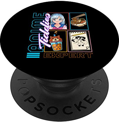 Anime Tiddies Expert, Anime Otaku Girl Japan Kawaii Ramen No PopSockets Swappable PopGrip