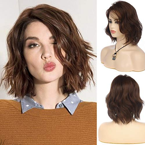 Beweig Kurz Bob Lockige Natürliche Gewellte Perücke für Damen - Synthetische Haar Hitzebeständige Halloween