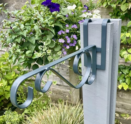 Slimline Concrete Fence Post Bracket Anthracite Grey - Fits 3.5 (88.9mm) Wide Posts (Please Measure Your Fence Post Before Ordering)