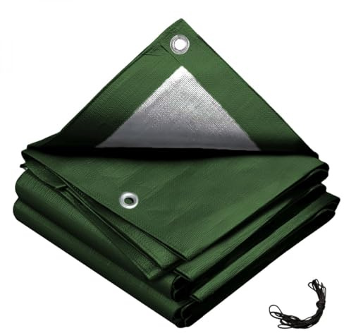 Linxor - Bâche de Protection extérieure Universelle imperméable réversible avec œillets - 150g - Gris et Vert - 4 x 5 m