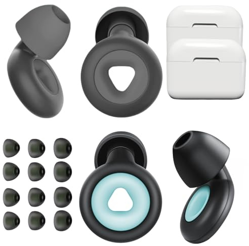 Ear Plugs for Sleep Noise Reduction Noise Cancelling 2 Pairs Soft Silicone Earplugs for Concert Work Study Swimming Trip Snoring Music Festival DJ (Black+Green)