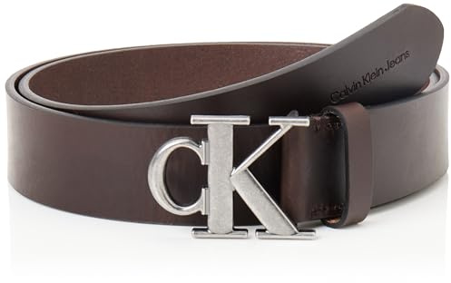 Calvin Klein Jeans Herren Gürtel Round Mono Plaque Leather Belt aus Leder