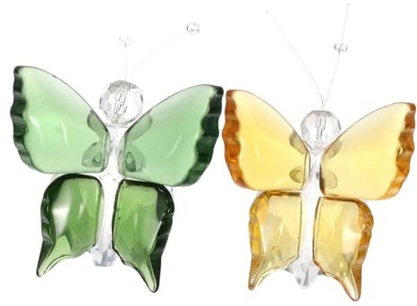 FUNOMOCYA Auto-Dekor 2St Kristall-Schmetterling- Bürodekoration Tischdekoration Kristallglas Briefbeschwerer Wohnkultur Bücherregale fürs Büro Kristalldekor Hausschmuck Hochzeit Tier