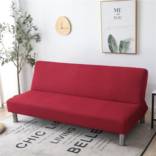 WWQQKJ Sofabezug ohne Armlehnen, 2/3-Sitzer, dehnbar, schmutzabweisend, Schonbezug for Schlafsofa, waschbar, rutschfest, faltbar, Clic-Clac-Sofabezug, 20 Farben(H,190-220cm)