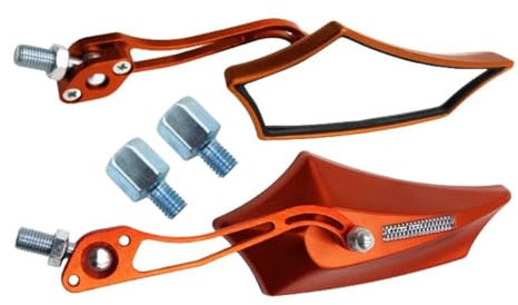 Laterales Espejos Pedal Espejo Retrovisor Motocicleta CNC Accesorios Modificación De Espejo Universal Para Motocicleta Eléctrica Retrovisores Moto (Color : Naranja)