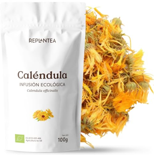Marigold Tea Organic 100g (50 Cups) | Organic Calendula Petals | Dried Loose Leaf Flowers of Calendula officinalis REPLANTEA
