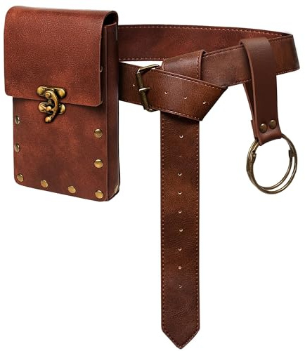 Orgoue Mittelalterliches Gürtelset, Mittelalterlicher Wikingergürtel Mit Kunstledertasche Für Damen Karneval Renaissance Cosplay