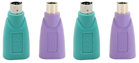 Sarini Adattatore da PS/2 a USB A Maschio a Femmina Adattatore per Tastiera PS2 Jack a USB A Maschio per Mouse e Tastiera, Adattatore sostitutivo per Tastiera PS2, 4 Pezzi