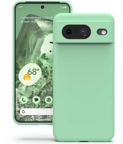 YATWIN Hülle für Google Pixel 8, Silikon Handyhülle mit Futter, 1mm Kamera und Displayschutz, Dünn & Leicht, Anti Kratzer Case, Hellcyan