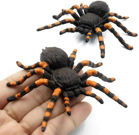 YUNHENTONG Ragni Halloween, 2 PCS Ragni Finti Halloween, Ragno Finto Realistico, Decorazioni Ragnetti Plastica, Ragno Realistico Decorazione di Halloween, Scherzi Halloween Spaventosi