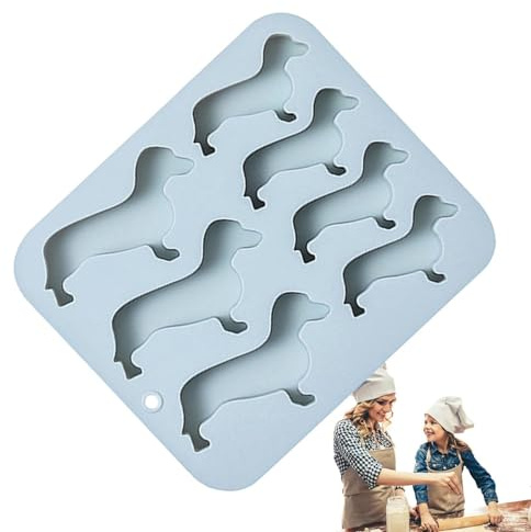 Backen-Hundeformen – 7 Mulden, Dackelform, Back- Und Eisform | Einzigartige Küchendekorationen Mit Dackel | Backform Aus Lebensmittelechtem Silikon Mit Dackel-Hund, Antihaftbeschichtet, Für Schokolade