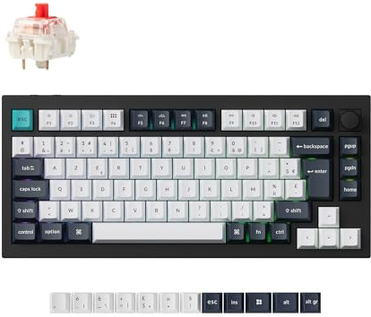 Keychron Q1 HE QMK Clavier Mécanique Personnalisé sans Fil avec Bouton, 2,4 GHz/Bluetooth/Filaire, Commutateurs Magnétiques Gateron Rétroéclairés RVB Programmables pour Mac Windows, Noir Carbone