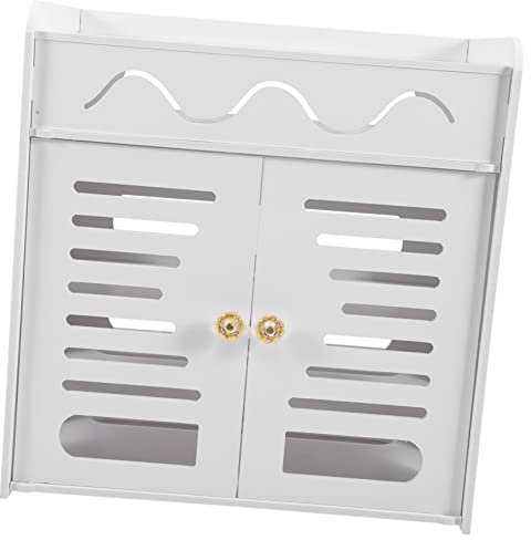 OSALADI WLAN-Router-Boden - Weiß 4-lagig Kabelversteck Router-aufbewahrung Praktische Router-Box
