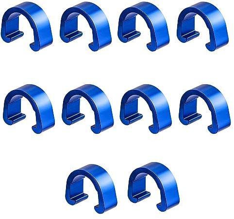 Diogeynu 10 Pcs Aluminum Alloy Bike Cable C-clips Brake Cable Housing Clip Fixed Clamps Brake Derailleur Shifts Clip Mountain Bike Bicycles Clips Buckle Part And Accessory Maintenance Tools