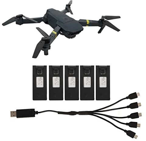 Batterie au Lithium pour Drone E88 E88PRO LsE525 E525 Pro, 5 pièces, 3.7V, 1800mah, télécommande, Accessoires de modèle d'avion avec câble de Chargement
