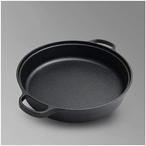 OLSKFUH Padelle Padella Rotonda in Ghisa Adatta per Pizza Pane E Frittelle Diametro 40Cm con Manici,