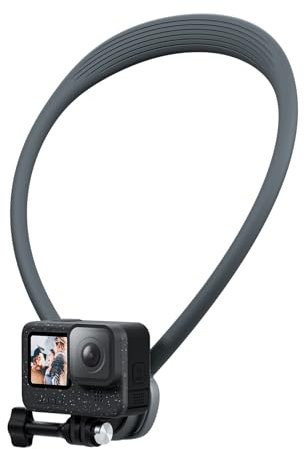 TELESIN SE 2.0 Neck Mount with Integrated Rotation, Air Cushion, Chest Strap for Action Cameras, Hands-Free POV Video Vlog Neck Mount for Go Pro Hero 13 12 11 DJI Action 5 Pro 4 Pocket Insta 360 Gray