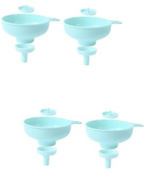 Cabilock 4 Juegos Embudo De Boca Ancha Boca Estrecha Filtrar Dispensador Embudo Para El Hogar Enchufar Cuenca Escurreplatos Embudos Equipo De Vaciado De Botellas Micelar Páginas Sky-blue