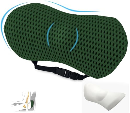 Aipwerer Cuscino Lombare Auto, Cuscino Posteriore in Memory Foam per Sedia da Ufficio e Divano, Ergonomico Cuscino di Supporto Lombare, Cuscini Lombari per la Casa, Ufficio, Auto, Viaggio