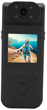 KIMISS Caméscope Arrière 4k écran Caméra Portable Portable à 180 Degrés Rotatif du Corps usé Caméra