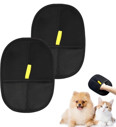 LIURFLNC 2Stück Tierhaarentferner Handschuh, Handschuh Tierhaarentfernung Verwendet für Katzen- und Hundehaarpflege, Fell Magnet Handschuh, Zum Reinigen Sofas, Teppichen, Katzen- Und Hundebetten