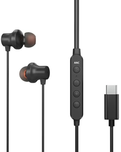 Avantalk Hush C30 - USB-C-Kopfhörer mit ANC und Mikrofon | Kabelgebundene Verbindung mit Lautstärkeregler für kompatible USB-C-Smartphones und Tablets