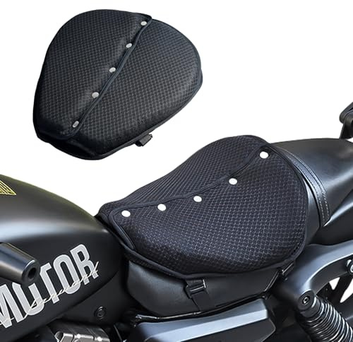 PhyiFlbey Motorrad Sitzkissen Gel Doppelschichtstruktur, Doppelte Stoßdämpfung, Atmungsaktivität Universelle Sitzbezug Motorrad Doppelte offene Struktur für effizienten Sonnenschutz