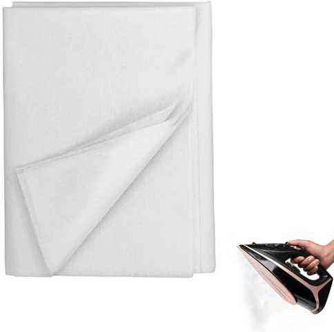 Ironing Fleece 200 x 100 cm, 55 g/m² Ironing Fleece for Reinforcing Adhesive, Volume Fleece for Ironing Reinforcement, Heavy White Fabric Fusible, One-Sided Ironing Tile, Non-Woven Fabric Sold by the