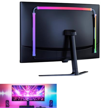 Inscrip Striscia LED neon 5050, striscia LED RGB fai da te, striscia luminosa al neon, retroilluminazione PC, sincronizzazione con colore dello schermo, illuminazione LED USB (per monitor Pc da 32