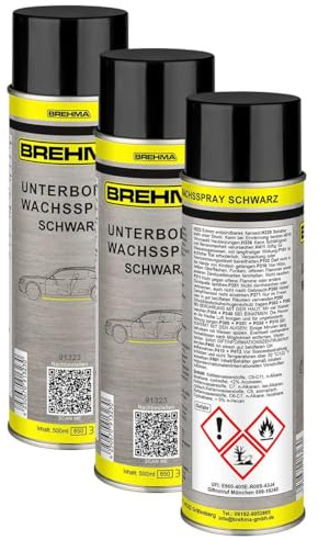 BREHMA 3X Unterbodenwachs Spray schwarz Unterbodenschutz Wax UBS